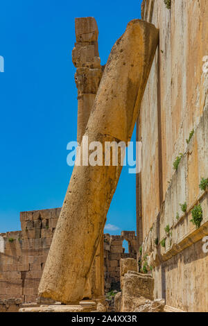 Temple de Bacchus romains ruines de Baalbek, dans la vallée de la Beeka Liban Moyen Orient Banque D'Images