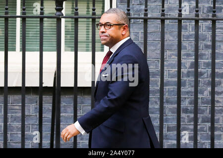 Londres, Royaume-Uni. 16 Oct, 2019. James habilement, le co-président du parti conservateur arrive à Downing Street pour assister à la réunion hebdomadaire du cabinet avant le sommet de l'Union européenne les 17 et 18 octobre. Le Conseil européen se penchera sur un certain nombre de questions importantes, y compris Brexit. Credit : SOPA/Alamy Images Limited Live News Banque D'Images