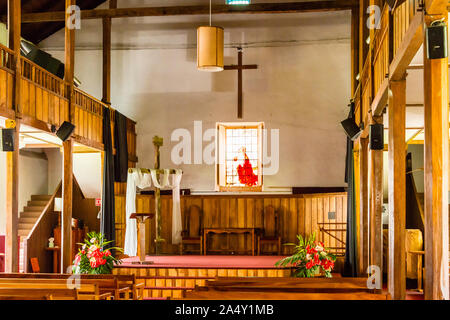 Hawai'i, la Grande Île, Mokuaikaua (intérieur de l'Église congrégationaliste) Banque D'Images