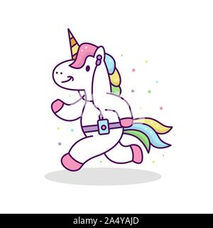 L'exécution et l'écoute Unicorn mignon Musique. Vector Illustration Illustration de Vecteur