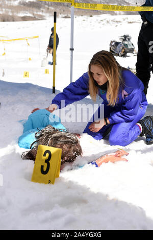 DATE DE SORTIE : Août 18, 2017 Title : Wind River STUDIO : Lionsgate Réalisateur : Taylor Sheridan PLOT : Un vétéran hunter contribue à un agent du FBI enquête sur le meurtre d'une jeune femme sur une réserve amérindienne du Wyoming. Avec : Asbille Kelsey, Jeremy Renner, Julia Jones, Elizabeth Olsen. (Crédit Image : © Lionsgate Entertainment/photos) Banque D'Images