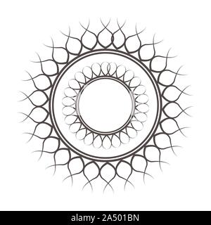 Modèle circulaire en forme de mandala pour le henné, tatouage, décoration. Ornement décoratif ethnique dans un style oriental. Page de livre de coloriage. Illustration de Vecteur