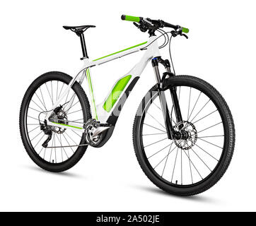 Jaune Noir 29" avec pneus vtt offroad épais. location vtt cross country aluminium, cyclisme transport concept isolated on white background Banque D'Images