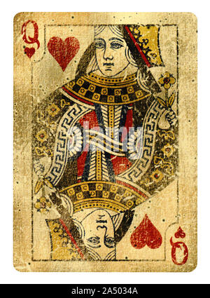 La reine de Cœur carte à jouer - isolated on white (chemin inclus) Banque D'Images