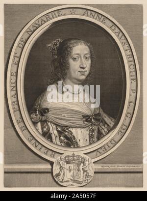 Anne d'Autriche, reine de France, 1660. Banque D'Images