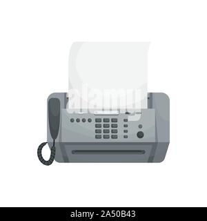 Vecteur isolé Fax. Périphériques de bureau, imprimantes, téléphones portables. Illustration de Vecteur