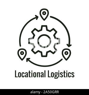 Icône indiquant la logistique de mouvement 1, place à l'autre Illustration de Vecteur