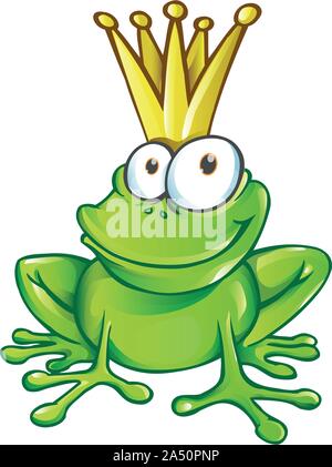 Le prince grenouille mignon personnage mascotte. illustration Illustration de Vecteur