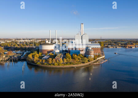 Production combinée de chaleur et d'électricité Tiefstack Banque D'Images