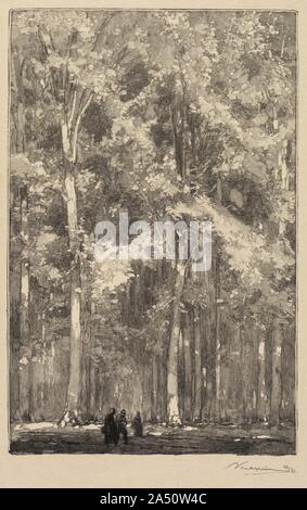 Forêt de Fontainebleau : matin, carrefour de la Route des forts de Marlotte (la d&# xea;t de Fontainebleau : Le Matin, Carrefour des Fort de Marlotte), 1890. Banque D'Images