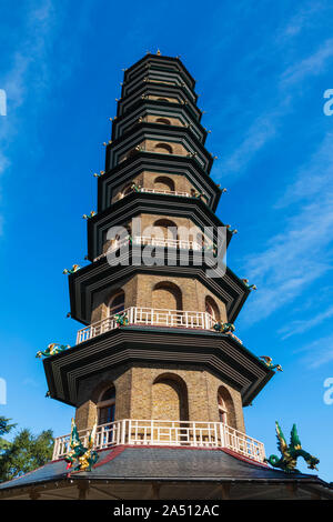 L'Angleterre, Londres, Richmond, Kew Gardens, la grande Pagoda Banque D'Images