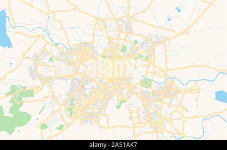 Version imprimable La carte des rues d'Amsterdam, de l'État du Maharashtra, en Inde. Modèle de carte pour un usage en entreprise. Illustration de Vecteur