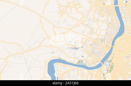 Version imprimable La carte des rues de Howrah, État du Bengale occidental, en Inde. Modèle de carte pour un usage en entreprise. Illustration de Vecteur