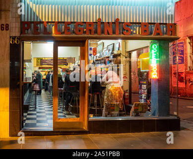 Café bar emblématique Pellegrini's Espresso Bar sur Bourke Street Melbourne Victoria en Australie. Banque D'Images