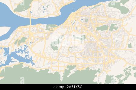 Version imprimable La carte des rues de Guwahati, Assam, Inde. Modèle de carte pour un usage en entreprise. Illustration de Vecteur