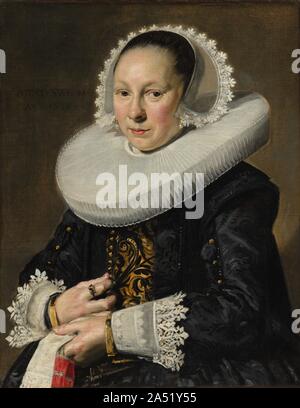 Portrait d'une femme, probablement Aeltje. Dircksdr Pater, 1638. Un grand nombre de portraits de l'exposition de l'Esla bold, irrégulières de pinceau généralement associés à son travail, mais ce portrait lui montre l'essai d'une mode plus précis de la peinture. L'Esla souvent peint "wet-en-humide," ne permettant pas la peinture sécher avant d'appliquer des couches supplémentaires. Ici, par exemple, ces traits mixtes sont utilisés à la figure a trait fin pour recréer de façon convaincante les brins de cheveux. La gardienne a récemment été identifié comme Dircksdr Aeltje. Pater (1597-1678), épouse de l'Haarlem brasseur et b Banque D'Images