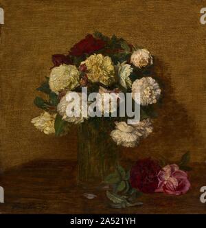 Roses dans un vase, 1878. Banque D'Images