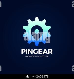 Pignon de pin vecteur Logo Simple Symbole icône Navigator Illustration de Vecteur