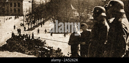 Le 9 avril 1940 . Appuyez sur une photo montre les troupes nazies qui ont envahi la Norvège et Danemark) (sans déclaration de guerre. (Opération Weserübung) Banque D'Images