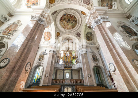 Des Innenraum Benediktinerkloster St. Mang à Füssen im Allgäu, Bayern, Deutschland | Abbaye de Saint Mang'intérieur à Füssen, en Bavière, Allgaeu, Germa Banque D'Images