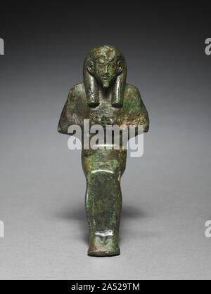 Statuette de Dieu assis, probablement Osiris-lah, 664-525 BC. Banque D'Images