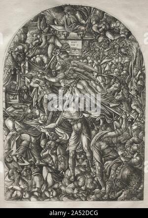 L'Apocalypse : l'Ange sonnant de la sixième trompette, 1546-1556. Cette gravure fait partie d'un volume relié d'œuvres illustrant le récit de l'Apocalypse, tirée de l'Apocalypse de Saint Jean dans la Bible. Les 23 gravures de la série territoires les artistes d'un certain nombre d'années et représentent sa plus grande réalisation artistique. Le volume du musée est l'un des sept ensembles complets connus. Couette Jean a été l'une des premières grandes printmakers en France et l'un des artistes les plus originaux de la 1500s. Bien qu'il a travaillé pour la plupart dans la ville provinciale de Langres, il a pris connaissance de l'art italien Banque D'Images