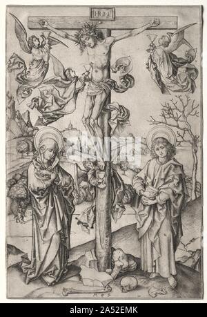 La Crucifixion avec quatre anges. Banque D'Images