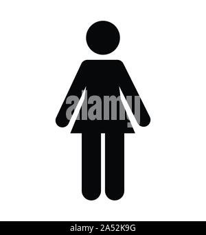 Femme symbole vecteur icône sur fond blanc Illustration de Vecteur