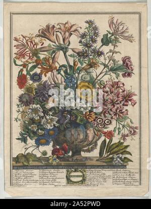 Douze mois de fleurs : Octobre, 1730. Banque D'Images