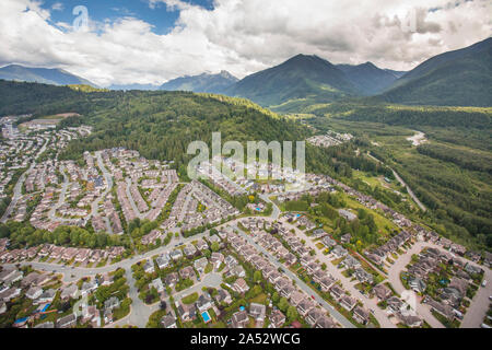 Vue aérienne de promontoire, Chilliwack, Colombie-Britannique Banque D'Images