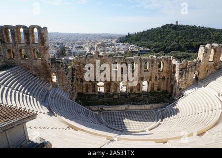 Odéon d'Hérode Atticus, un théâtre antique sur la pente sud-ouest de l'Acropole, Athènes, Grèce Banque D'Images