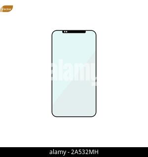 Icône d'un téléphone portable. Télévision simple symbole. Illustration parfaite pictogramme noir sur fond blanc. Illustration de Vecteur