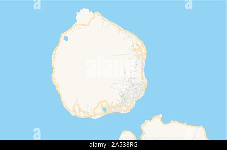 Version imprimable La carte des rues de Ternate, Maluku du nord de la province, de l'Indonésie. Modèle de carte pour un usage en entreprise. Illustration de Vecteur