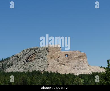 L'énorme monument Crazy Horse dans le Dakota du Sud, USA. Banque D'Images