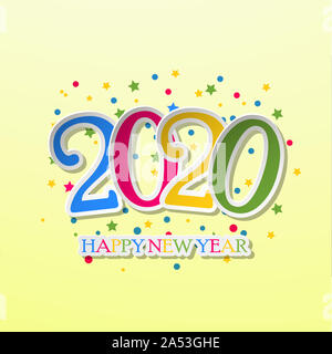 Bonne année 2020 bannière. Bonne Année 2020 Le bagout de conception. Vector illustration Banque D'Images