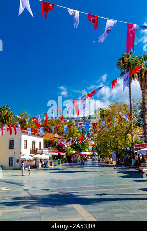 La place principale de la ville de Kas, Riviera turque, Turquie Banque D'Images