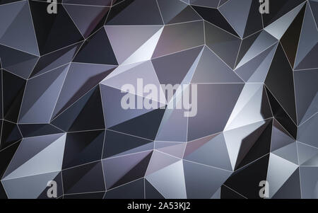 Différents niveaux de gris Abstract Background Illustration polygonal avec fil blanc texture hachurée papier plié 3D render Banque D'Images