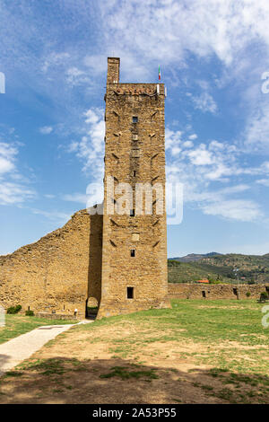 Torre del Cassero, une tour médiévale en Castiglion Fiorentino, Toscane, Italie Banque D'Images