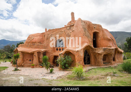 Casa terracota, argile maison construite par l'architecte Octavio Mendoza près de Villa de Leyva, Colombie Banque D'Images