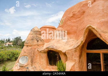 Casa terracota, argile maison construite par l'architecte Octavio Mendoza près de Villa de Leyva, Colombie Banque D'Images