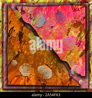 Papier multicouche rustique en détresse. Vintage grungy vieux papier. La peinture abstraite. Old rusty papier. Papier déchiré. Les coups de pinceau artwork. Banque D'Images