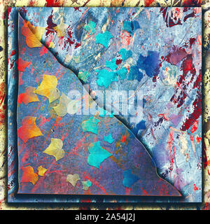 Papier multicouche rustique en détresse. Vintage grungy vieux papier. La peinture abstraite. Old rusty papier. Papier déchiré. Les coups de pinceau artwork. Banque D'Images