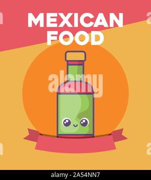 Carte avec la nourriture mexicaine label vector illustration design Illustration de Vecteur