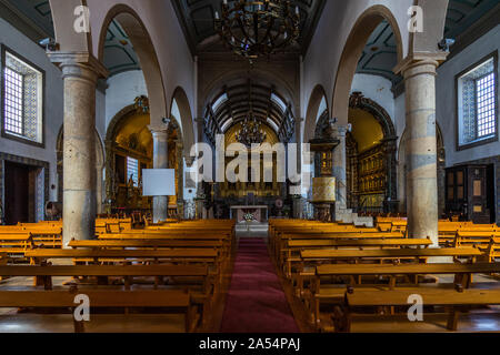 Intérieur de l'église de Santa Maria, la cathédrale de Faro, Algarve, Portugal Banque D'Images