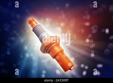 Bougie sur fond abstrait. 3d illustration Banque D'Images