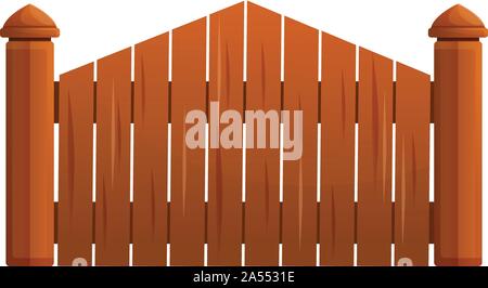 Clôture de bois gate. Caricature de bois clôture barrière icône vecteur pour la conception web isolé sur fond blanc Illustration de Vecteur