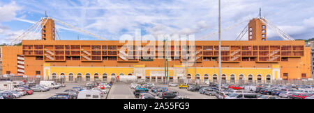 Vue de Gênes et les équipes de soccer stadium Sampdoria de Gênes Marassi en Italie. Banque D'Images