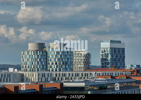 Copenhague, Danemark - 16 septembre 2017 : vue sur la ville de Copenhague au Danemark au cours de jour nuageux. Banque D'Images