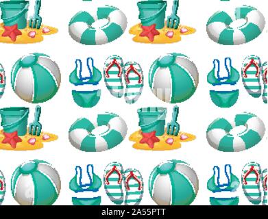 Seamless background design avec des jouets de plage illustration Illustration de Vecteur