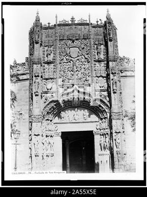 Valladolid. Fachada de San Gregorio / J. Laurent. Madrid. Banque D'Images